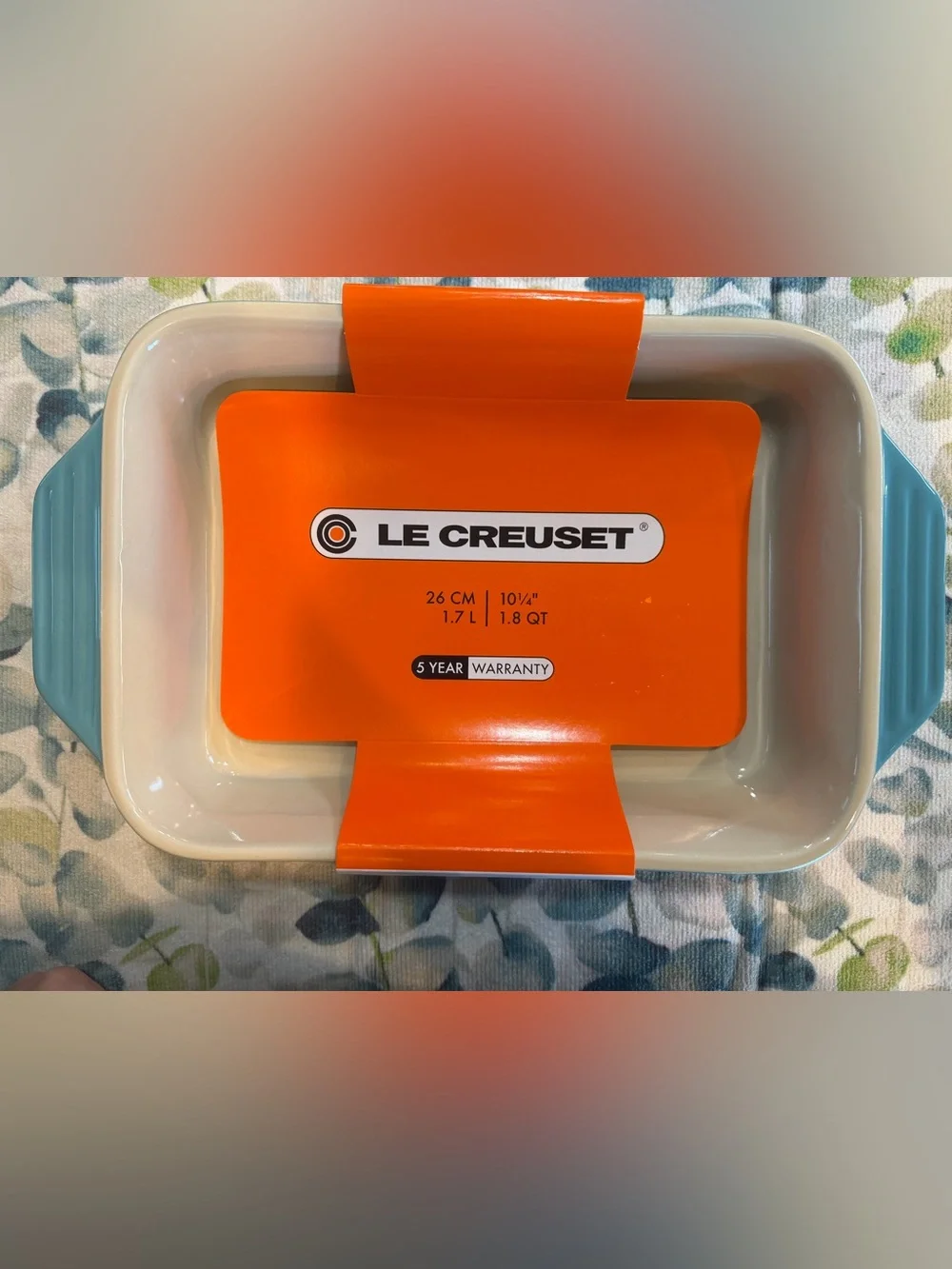 NEW Le Creuset 18cm Rectangular Baker Dish - RARE - Retired - Caribbean Teal